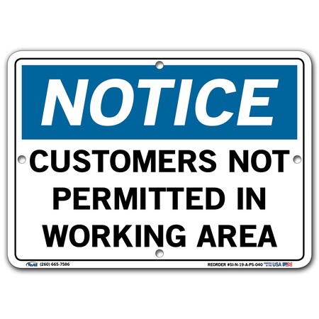 Vestil Polystyrene Sign, 7-1/2" Height, 10-1/2" Width, Polystyrene, Rectangle, English SI-N-19-A-PS-040